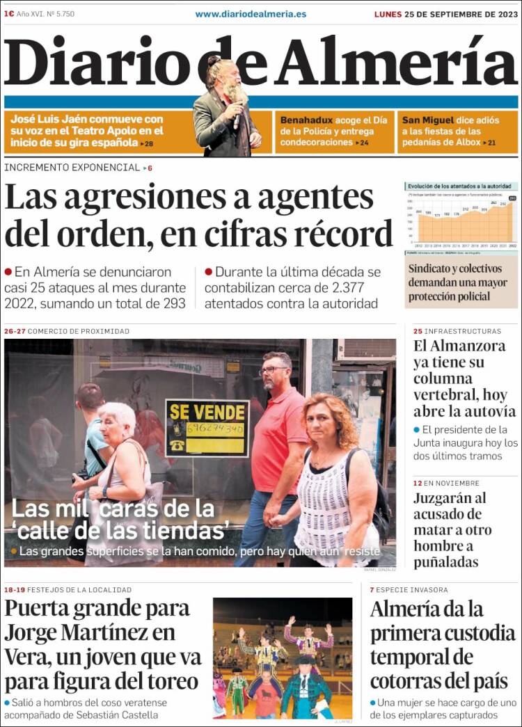 Portada de Diario de Almería (España)