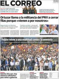 Portada de El Correo - Guipuzcoa (España)