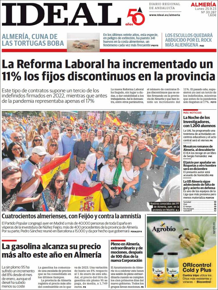 Portada de Ideal Almeria (España)