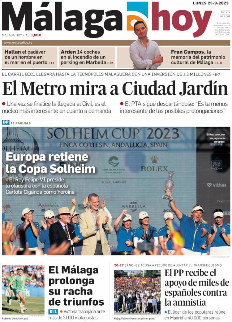 Portada de Málaga Hoy (España)