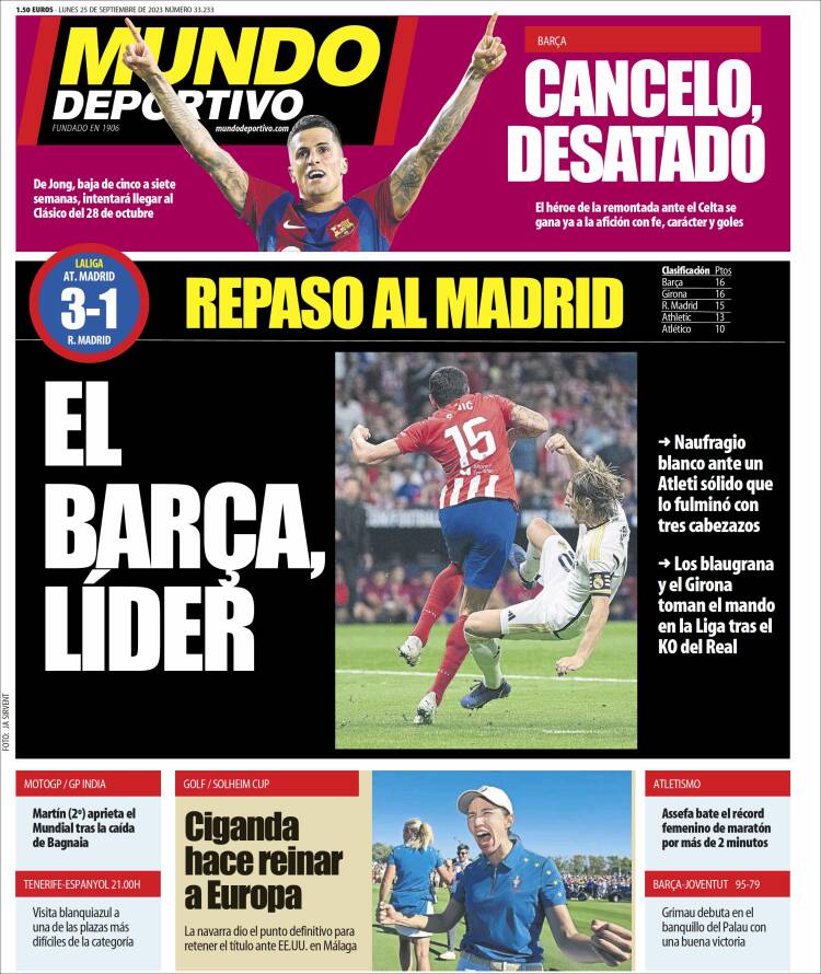 Portada de El Mundo Deportivo (España)