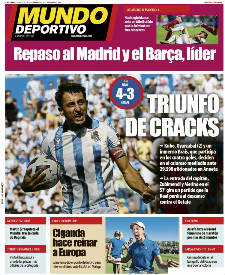 Portada de Mundo Deportivo Gipuzkoa (España)