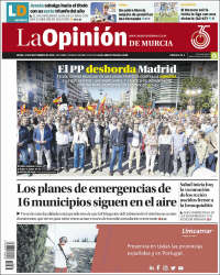 Portada de La Opinión de Murcia (España)