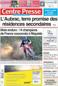 Portada de Centre Presse (Francia)