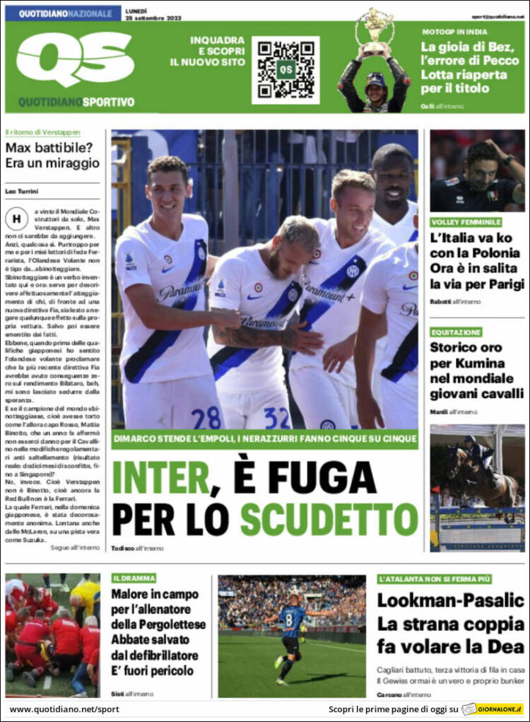 Portada de Quotidiano Sportivo (Italia)