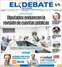 Portada de El Debate de Culiacán (México)