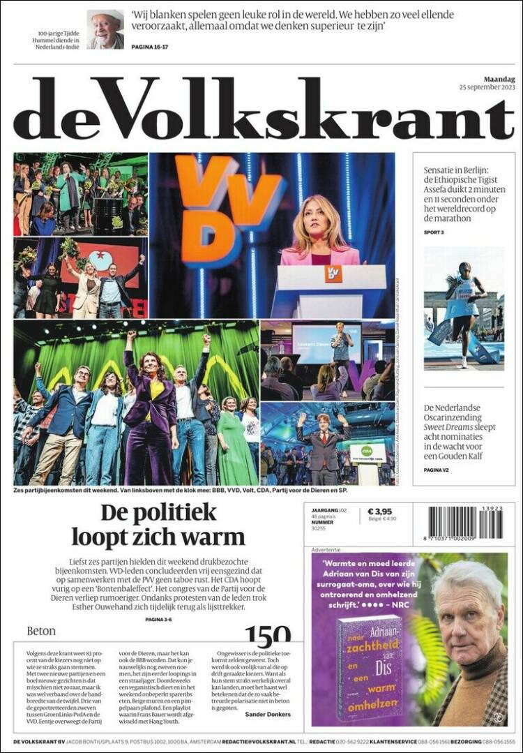 Portada de De Volkskrant (Países Bajos)