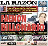 Portada de La Razón (Perú)