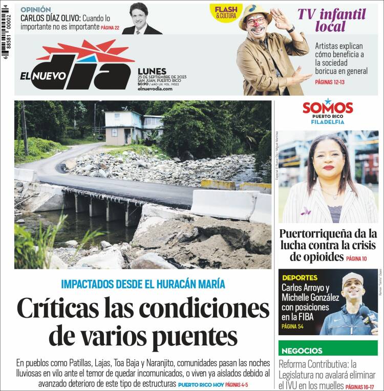 Portada de El Nuevo Día (Puerto Rico)