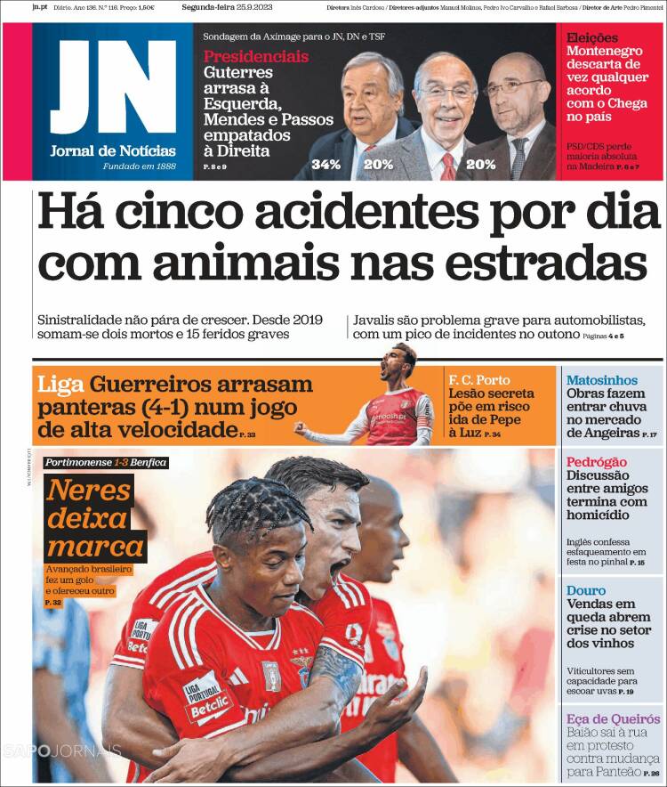 Portada de Jornal de Notícias (Portugal)