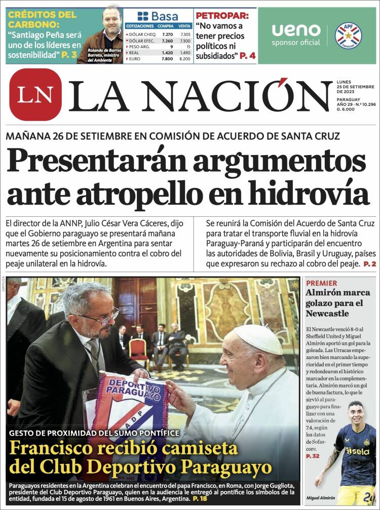 Portada de La Nación (Paraguay)