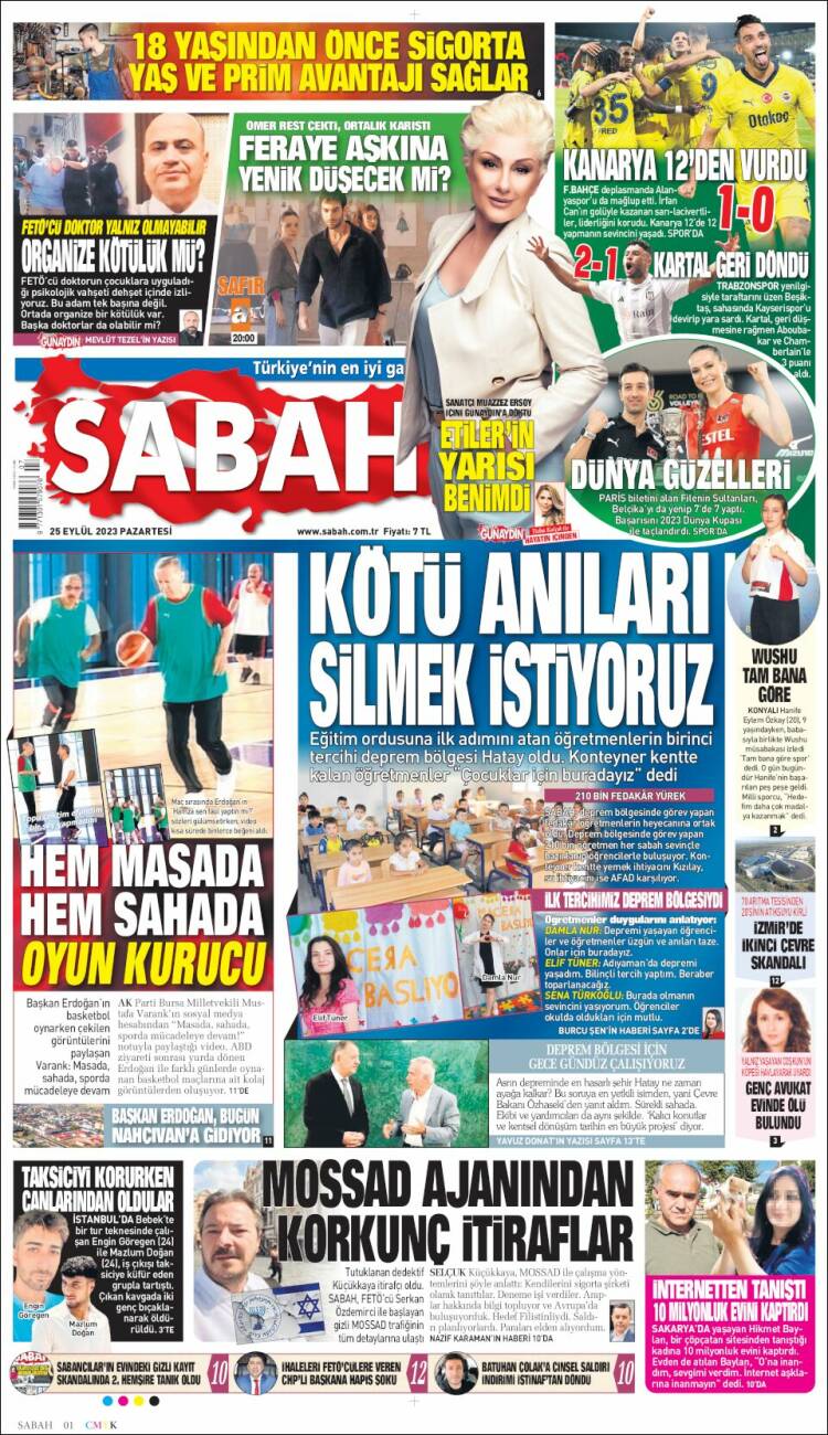 Portada de Sabah (Turquía)