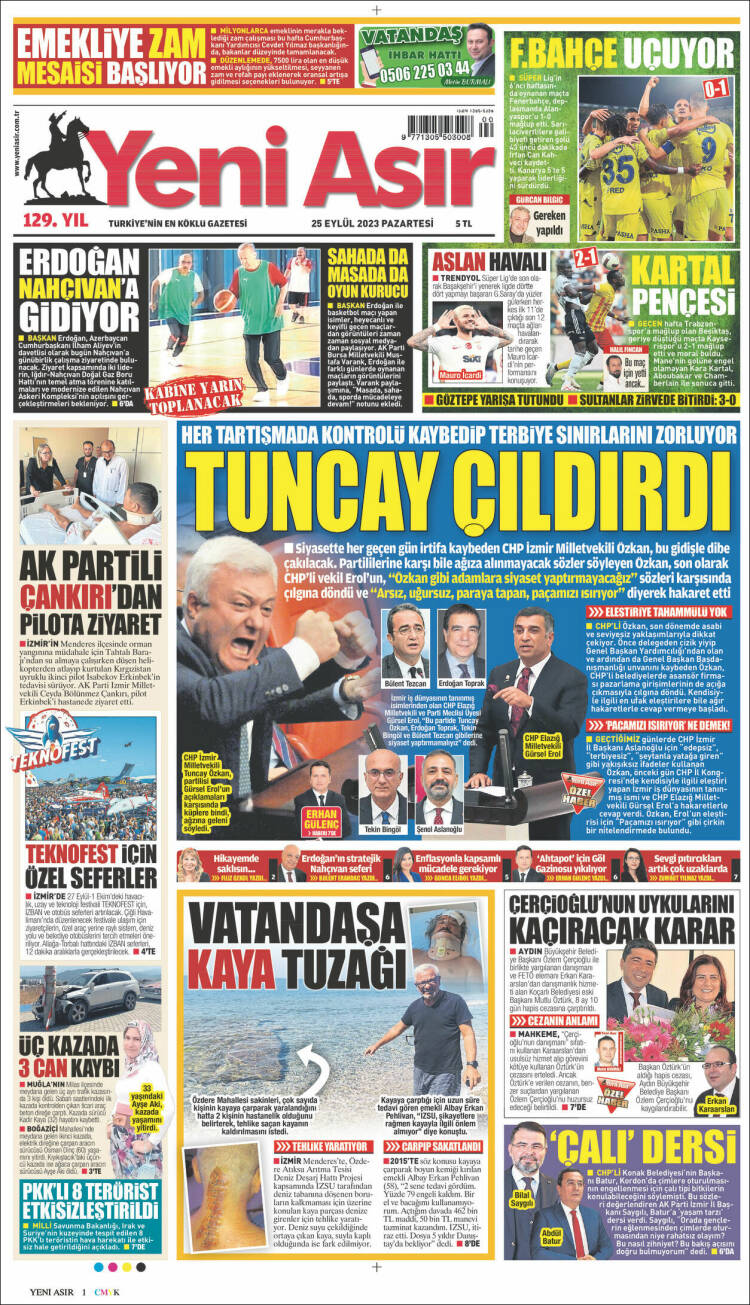 Portada de Yeni Asır (Turquía)