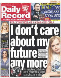 Portada de Daily Record (Reino Unido)