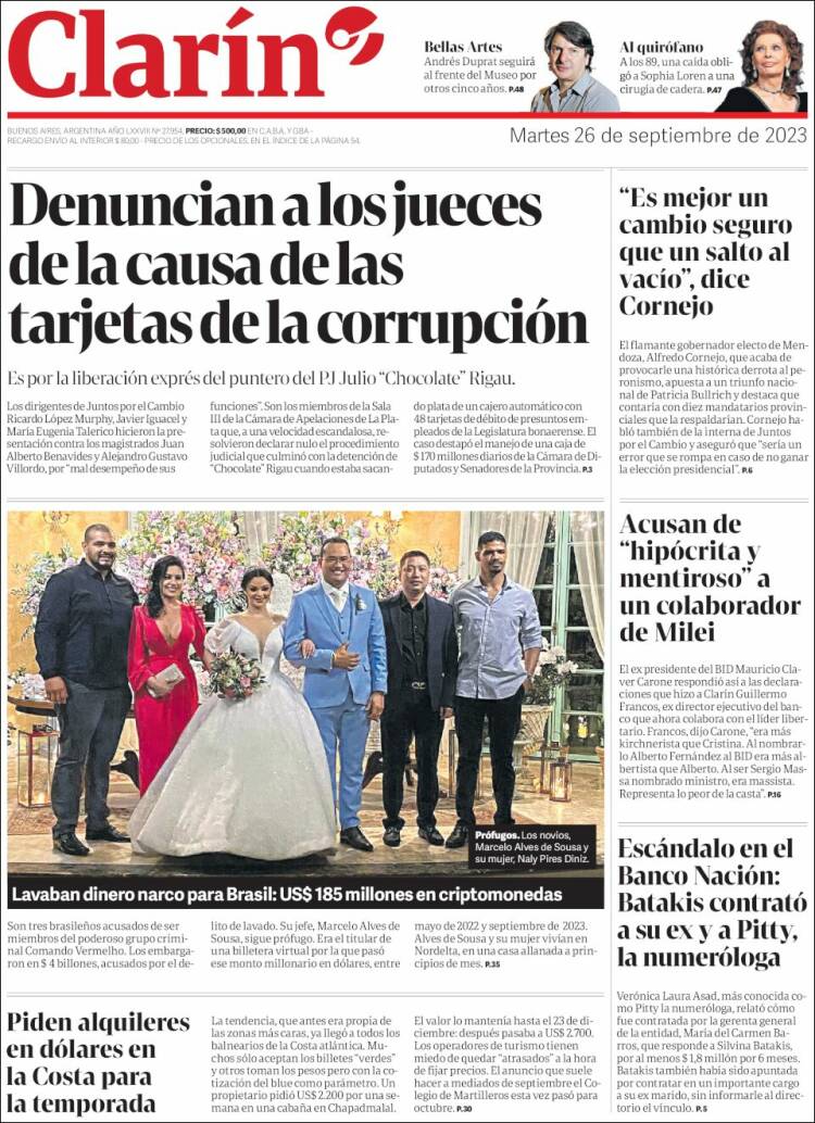 Portada de Clarín (Argentina)