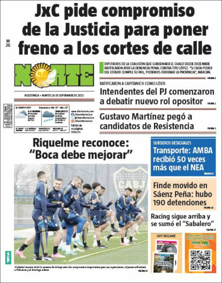 Portada de Diario Norte (Argentina)