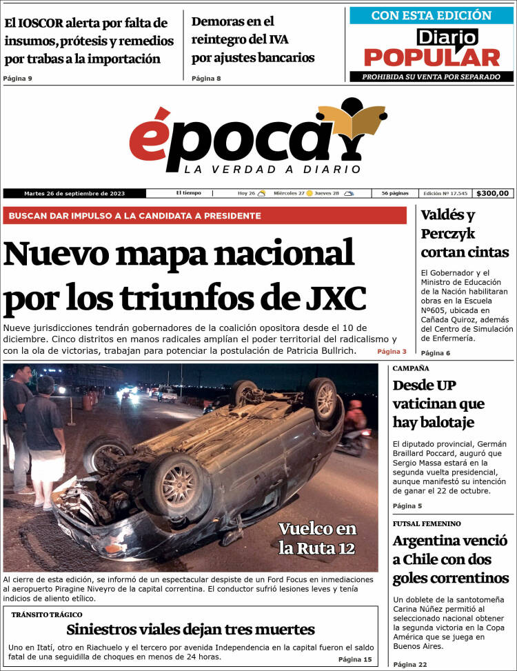 Portada de Diario Época (Argentina)