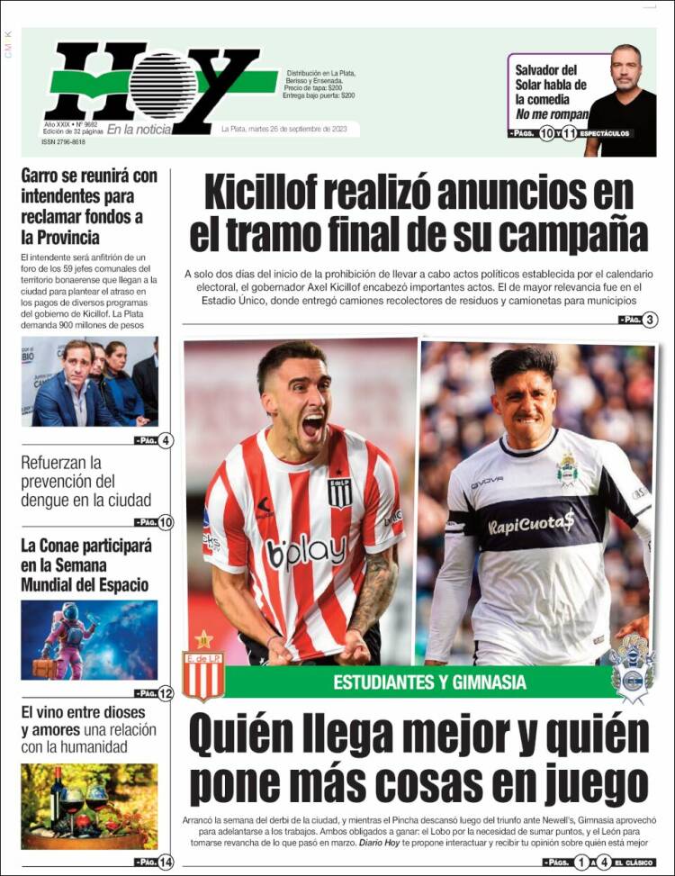 Portada de Diario Hoy (Argentina)