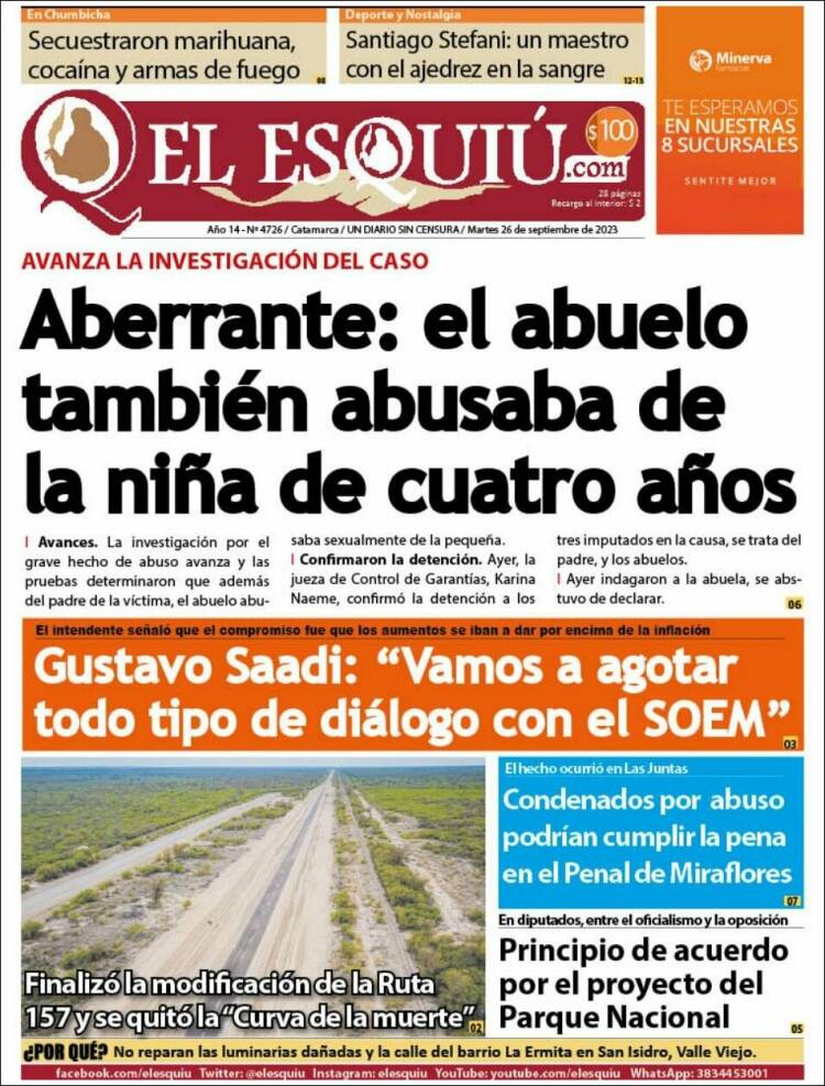 Portada de El Esquiu (Argentina)