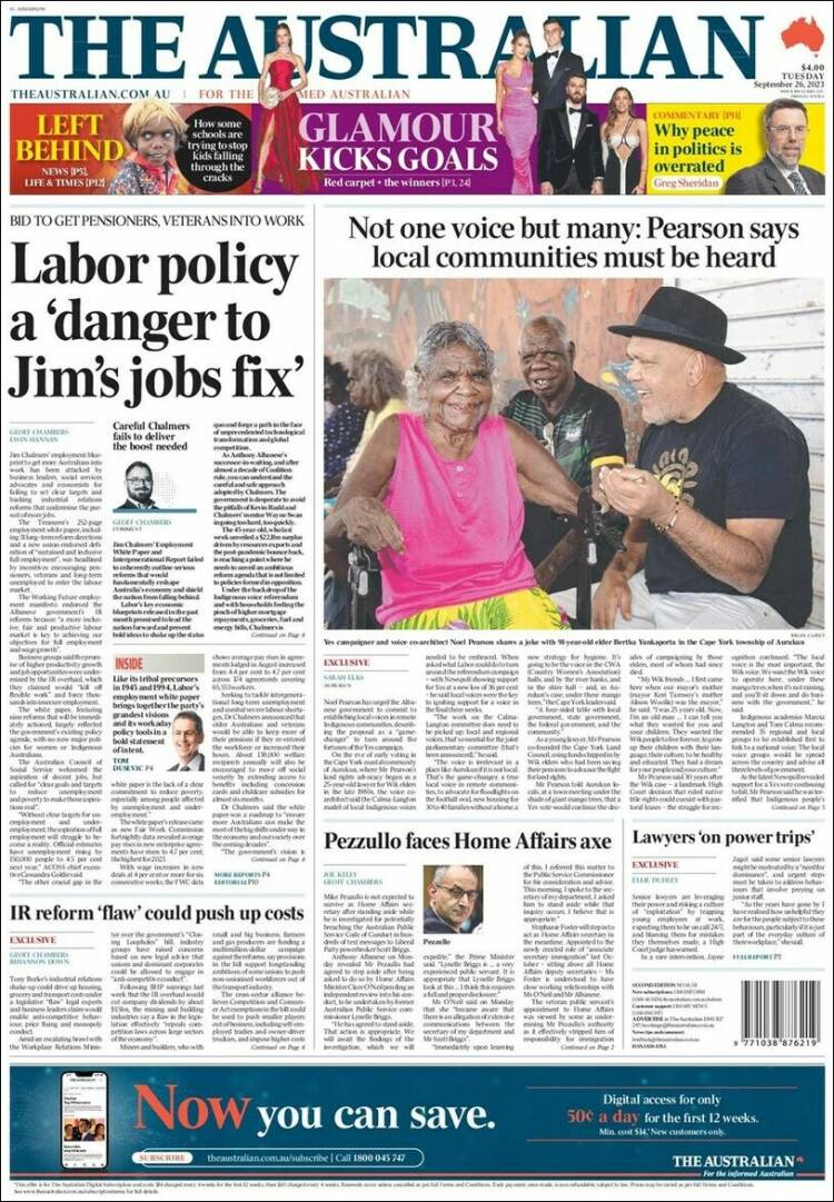 Portada de The Australian (Australia)