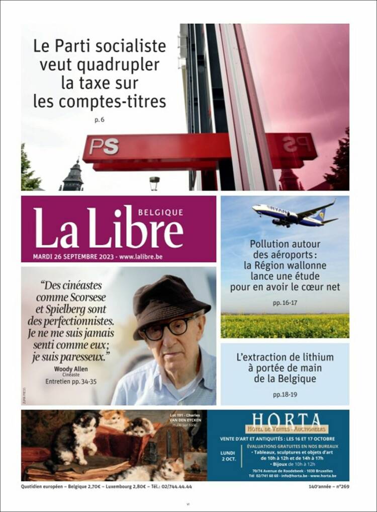 Portada de La Libre.be (Belgium)