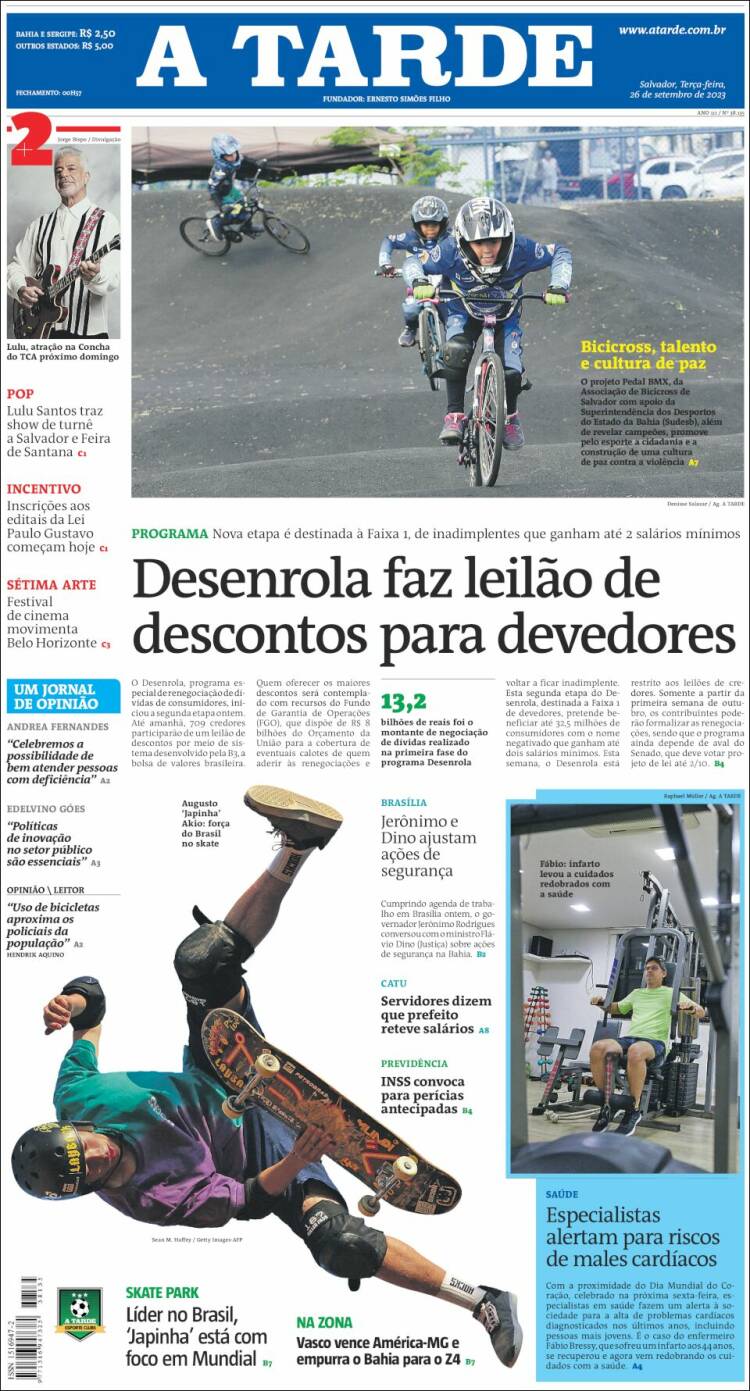 Portada de Diário A Tarde (Brasil)