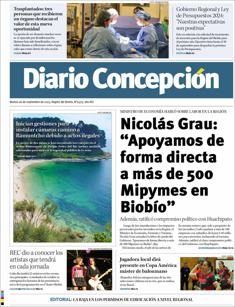 Portada de Diario de Concepción (Chile)