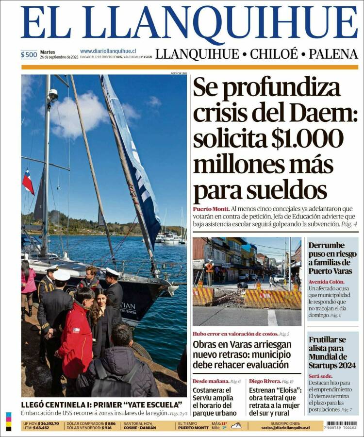 Portada de El Llanquihue (Chile)