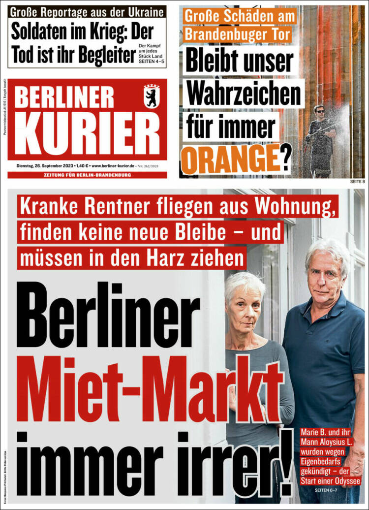 Portada de Berliner Kurier - Startseite BK (Alemania)