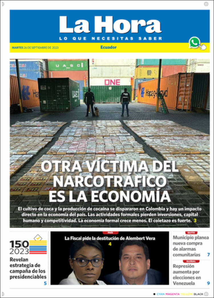 Portada de La Hora - Ecuador (Ecuador)