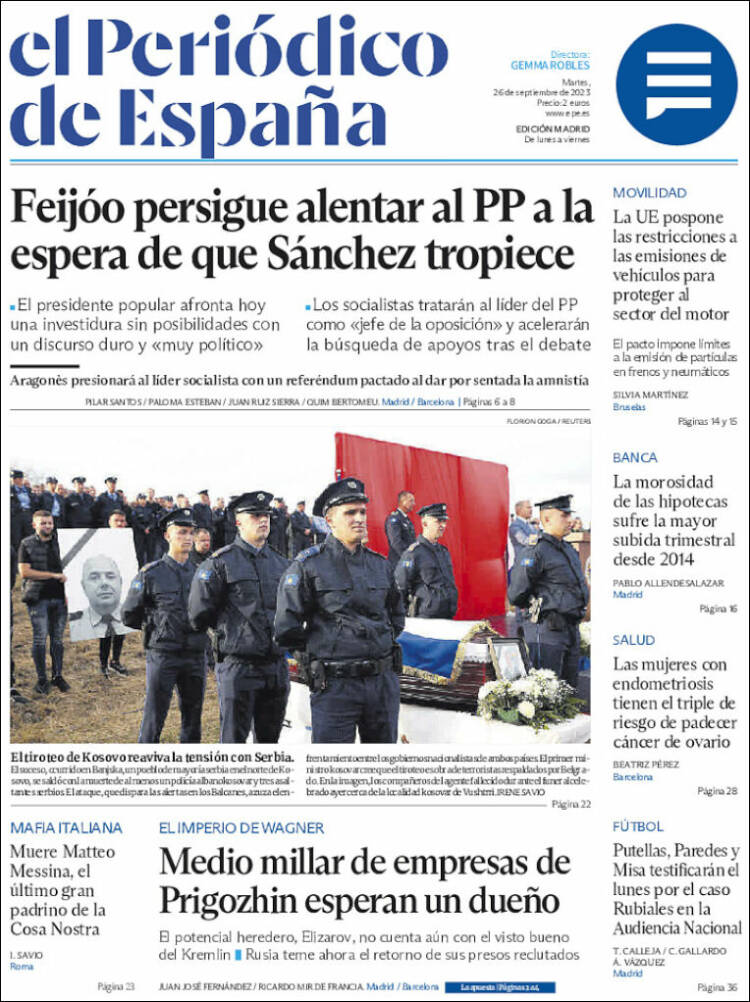 Portada de El Periódico de España (Spain)