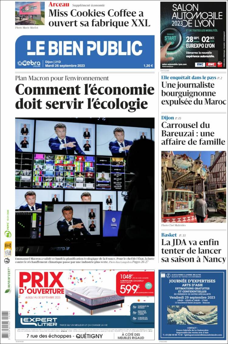 Portada de Le Bien Public (Francia)