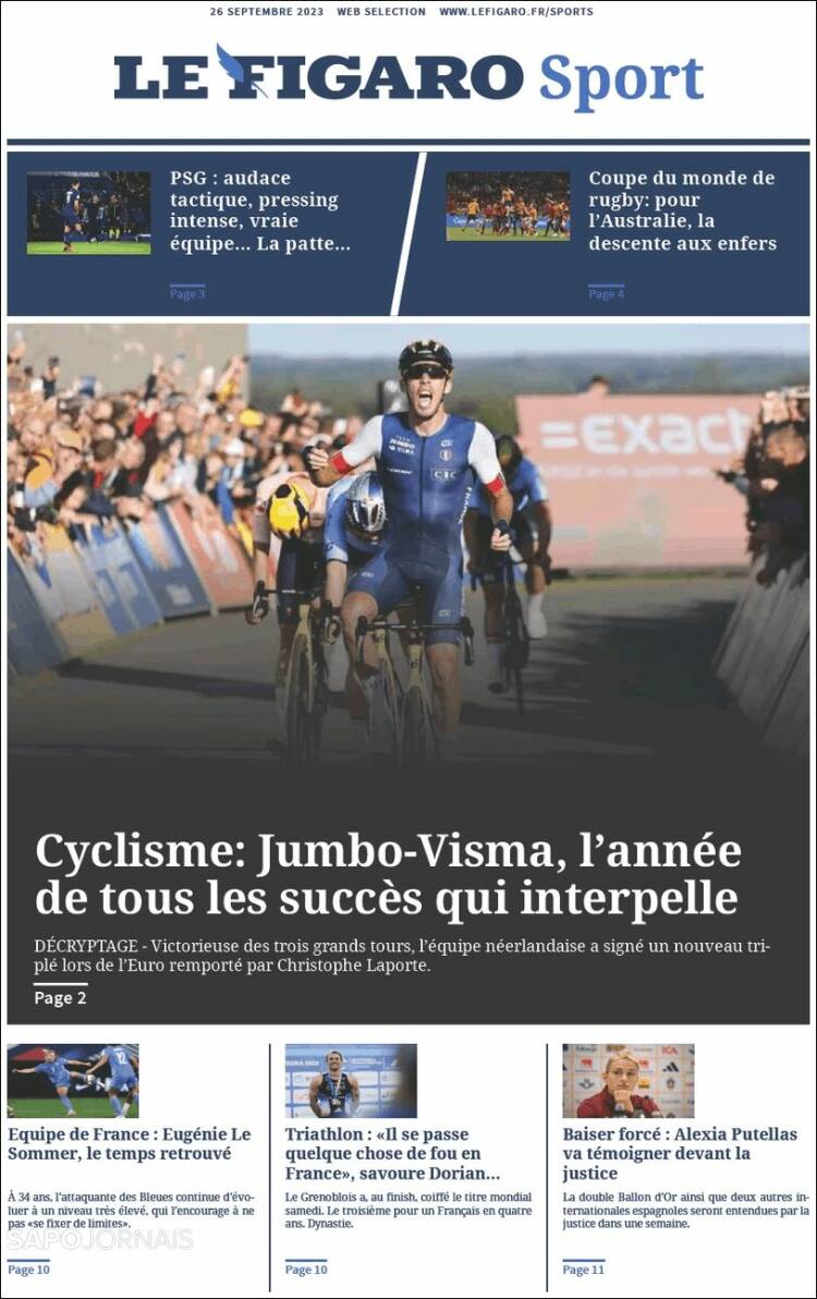 Portada de Le Figaro Sport (Francia)