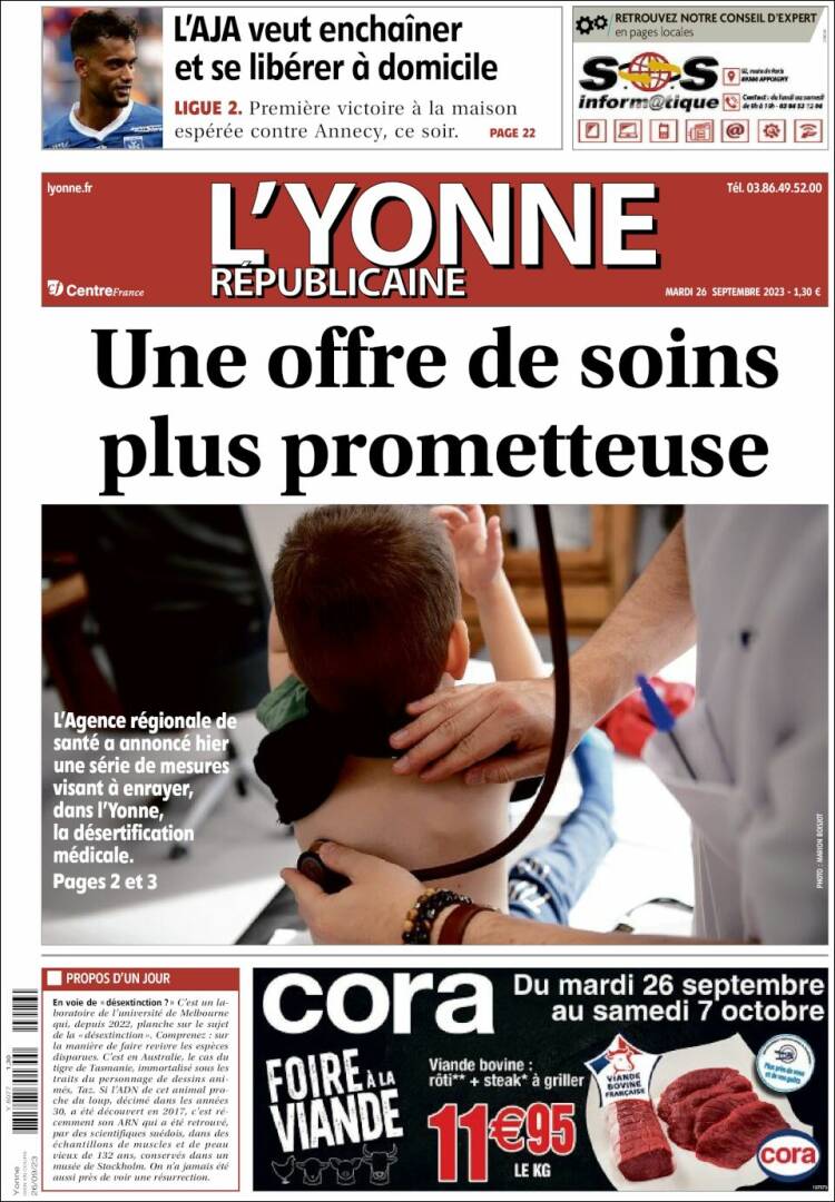 Portada de L'Yonne-Républicaine (Francia)