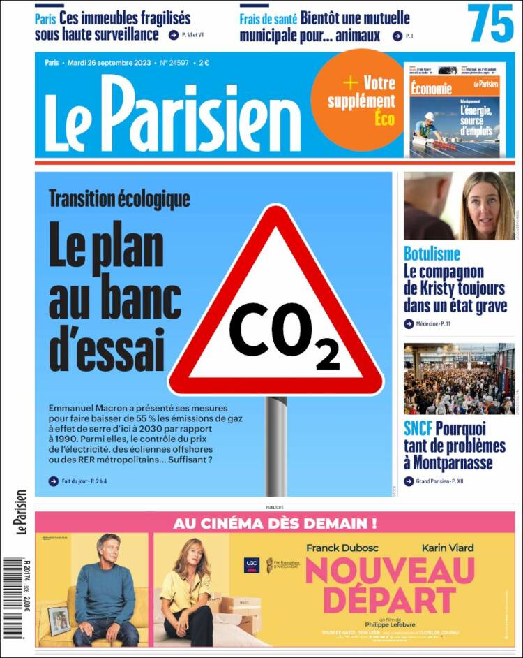 Portada de Le Parisien (Francia)