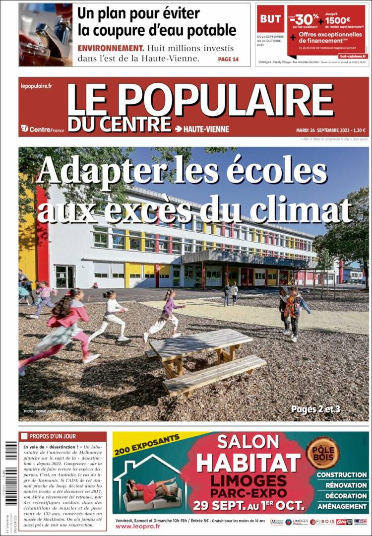 Portada de Le Populaire du Centre (Francia)
