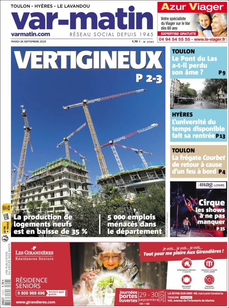 Portada de Var-Matin (Francia)