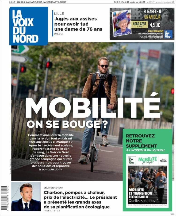 Portada de La Voix du Nord (Francia)