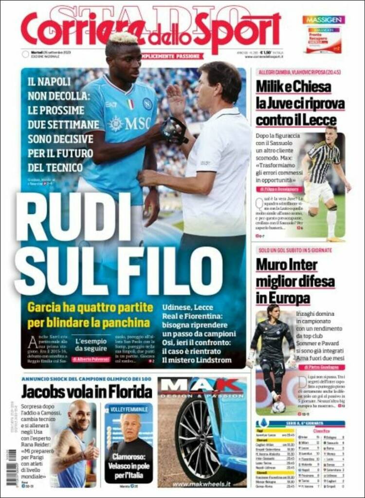 Portada de Corriere dello Sport (Italy)
