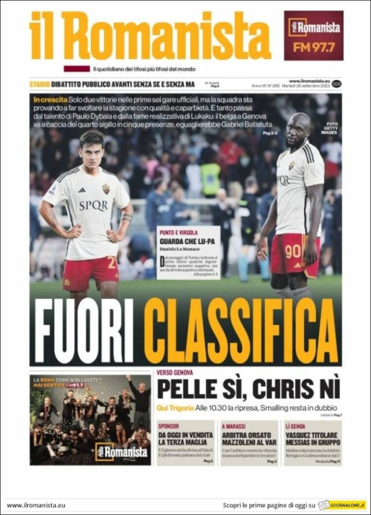 Portada de Romanista (Italy)