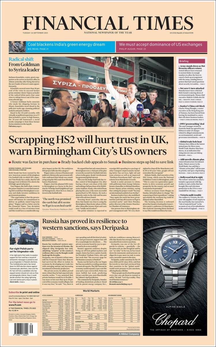 Portada de Financial Times (United Kingdom)