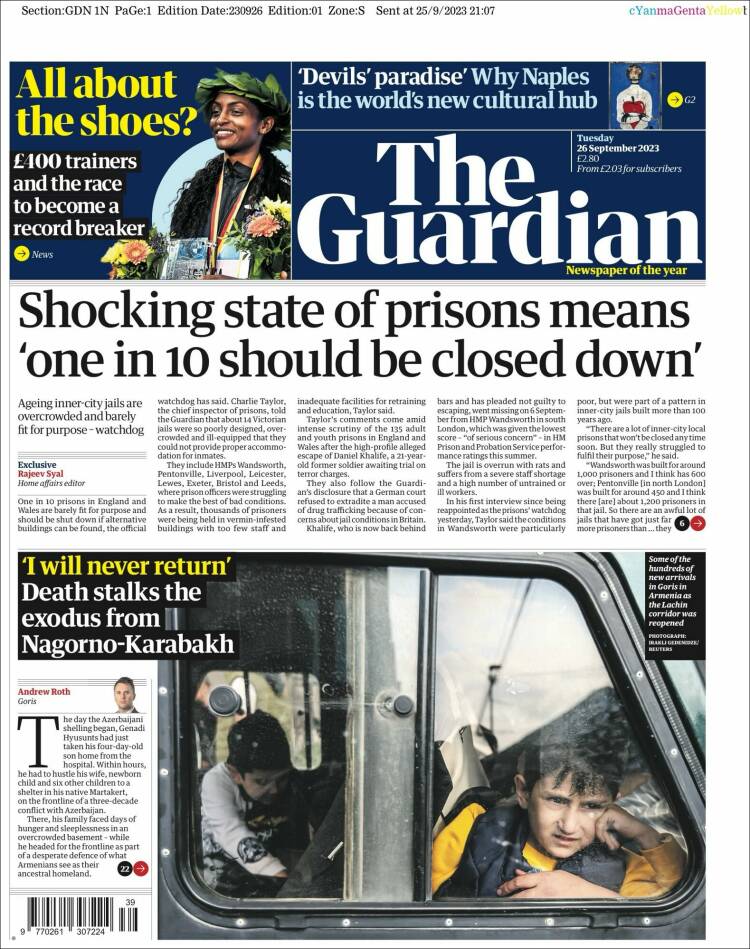 Portada de The Guardian (United Kingdom)