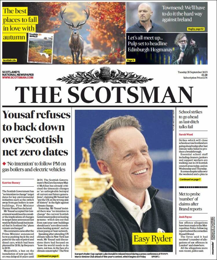 Portada de The Scotsman (United Kingdom)