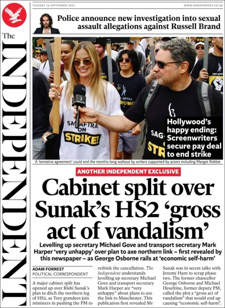 Portada de The Independent (United Kingdom)