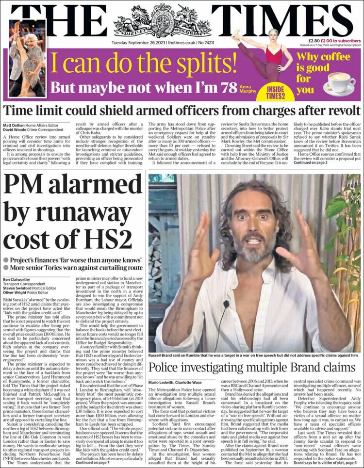 Portada de The Times (United Kingdom)