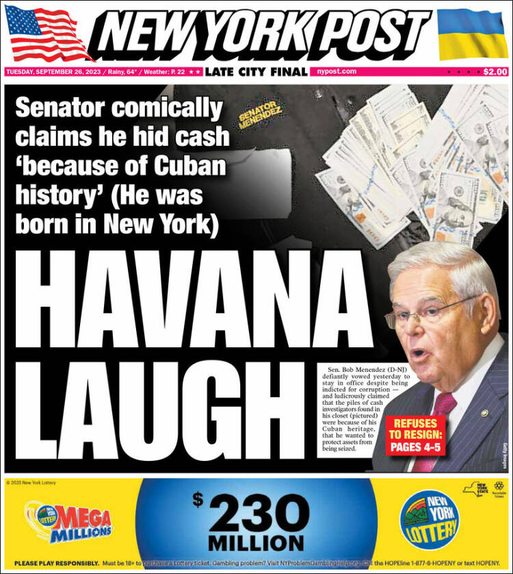 Portada de New York Post (USA)