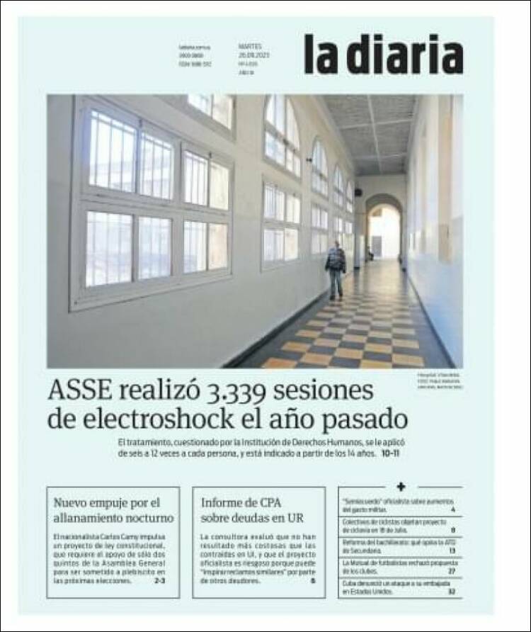 Portada de La Diaria (Uruguay)