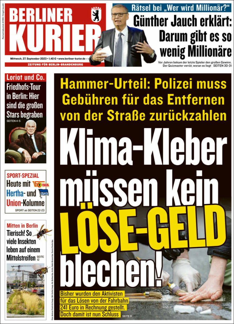 Portada de Berliner Kurier - Startseite BK (Alemania)
