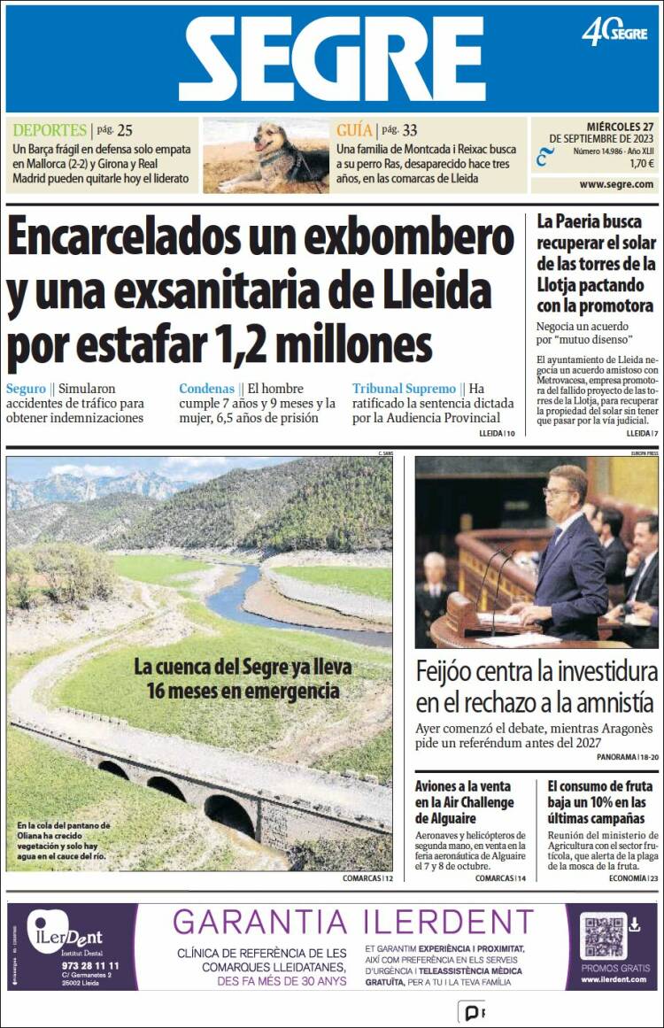 Portada de Segre  (Espa&ntilde;a)