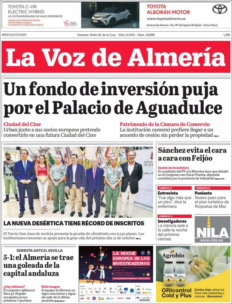 Portada de La Voz de Almería (Espa&ntilde;a)